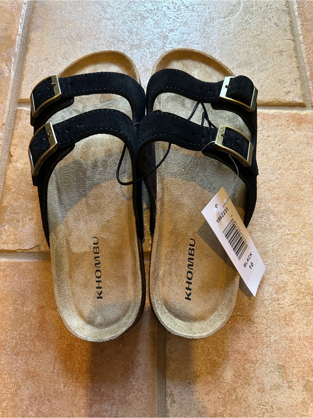 Khombu Ashville Women 10 Black Suede Double Black sandals - Picture 7 of 7